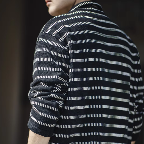 knited striped polo